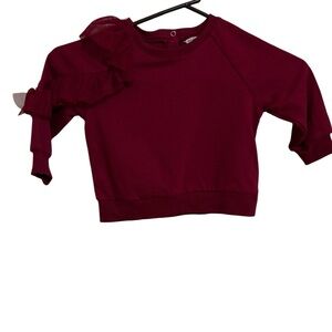 O61 Habitual Burgundy Ruffle Sweatshirt
